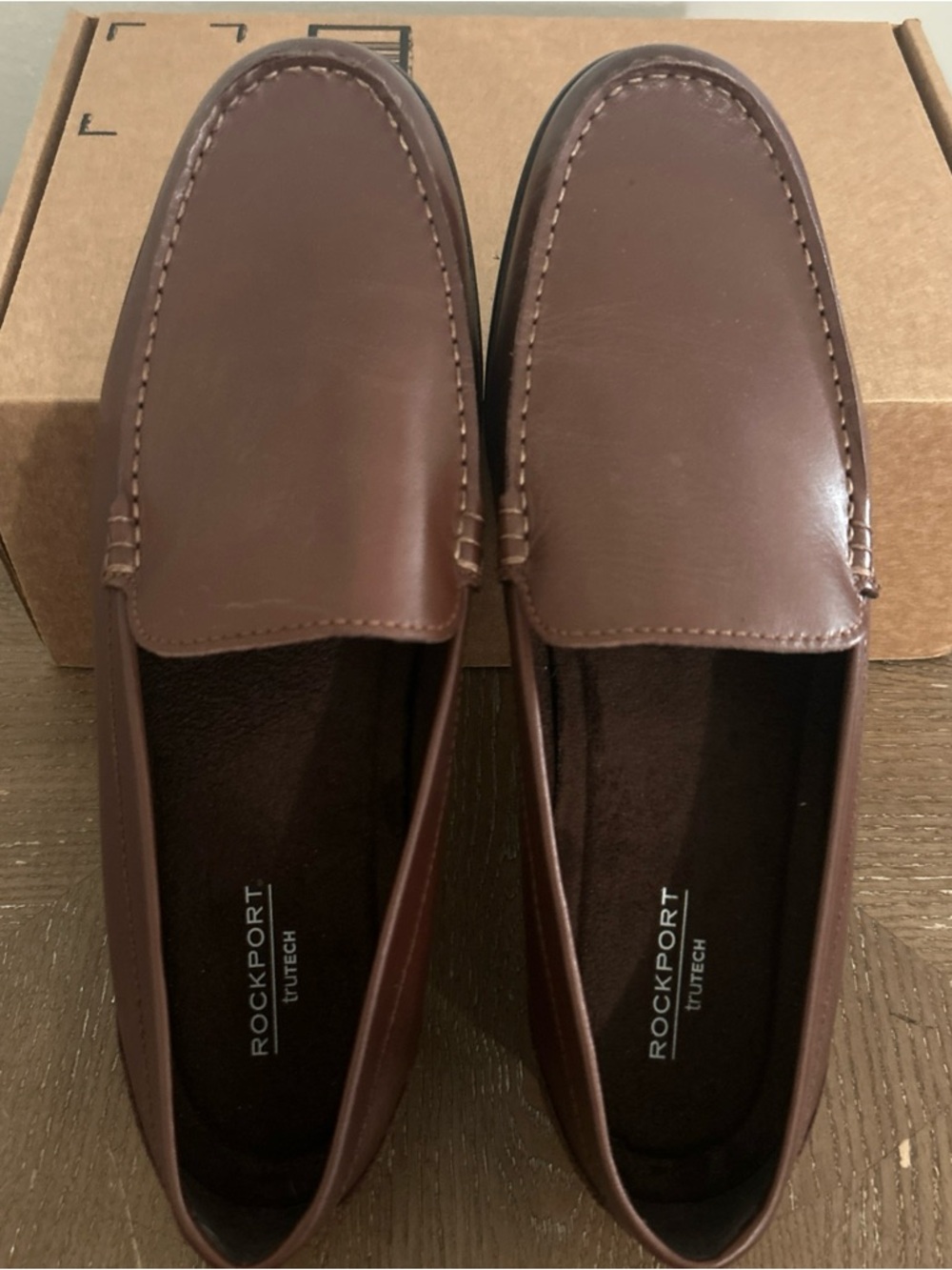 Rockport Men's Brown Leather Slip on NEW men’s size 12